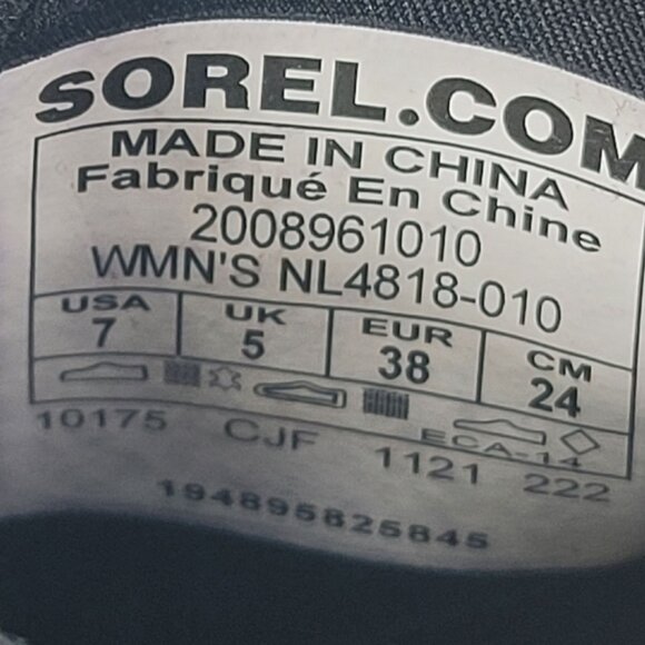 Sorel Explorer Defy Mid Women's Black White Sneaker US Size 7 NWOT - Picture 8 of 8